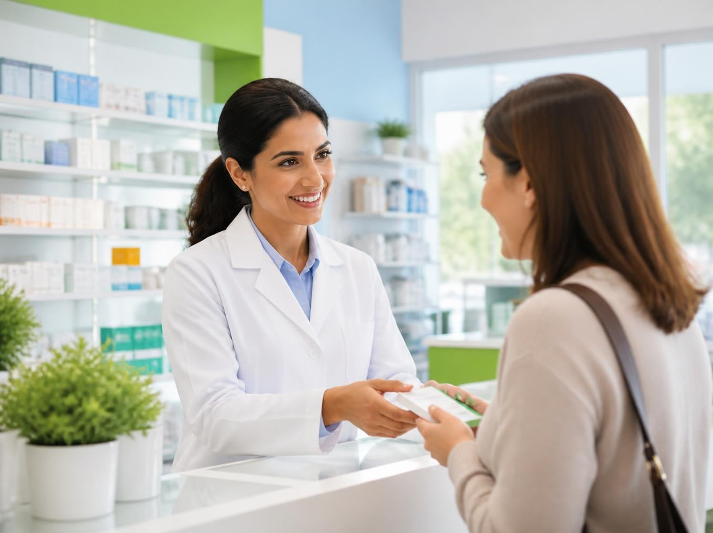 Solanki Pharmacy team helping a customer